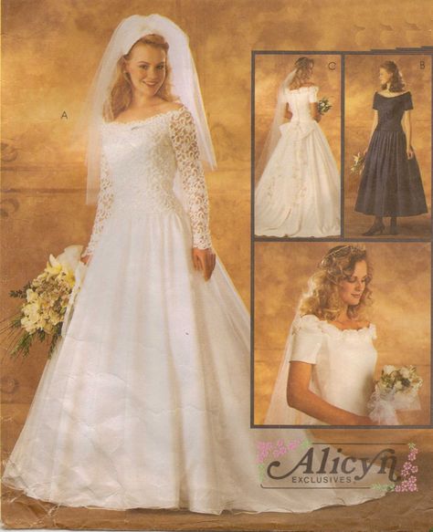 Sewing Patterns Plus Size, Wedding Gown Patterns, Bridal Sewing Patterns, Gown Patterns, Wedding Dress Pattern, Wedding Dress Sewing Patterns, 80s Wedding, Old Wedding Dresses, Mccalls Patterns Dress