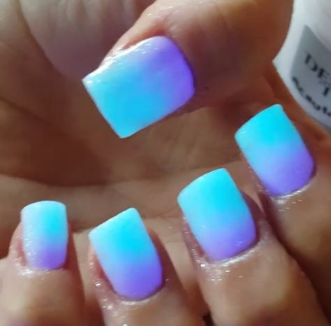 Glow in the dark nails! Glow In The Dark Dip Nails, Glow In The Dark Nails, Kids Nail Designs, Purple Acrylic Nails, Sns Nails, French Tip Acrylic Nails, Short Acrylic, Nails For Kids, Dark Nails