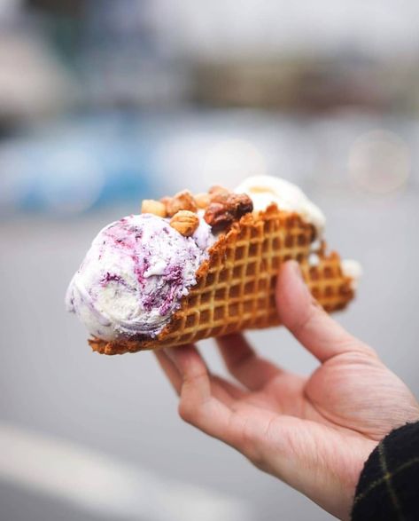 LETS TACO BOUT' TACO TUESDAY! Ice cream taco from @rainorshineyvr Tag #dishedvan to be featured Taco Ice Cream Sandwich, Taco Ice Cream, Waffle Taco Ice Cream, Fish Waffle Ice Cream, Waffle Ice Cream Cones, Ice Cream Tacos, Cream Tacos, Ice Cream Taco, Vancouver Travel