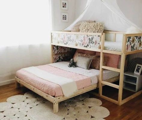 Does anyone know what size bed is under the Kura? Full? Queen? : r/IKEA Ikea Kura Hack, Trofast Ikea, Girls Bunk Beds, Girls Bed, Kids Shared Bedroom, Kura Bed, Ikea Kura, Swedish Furniture, Shared Room