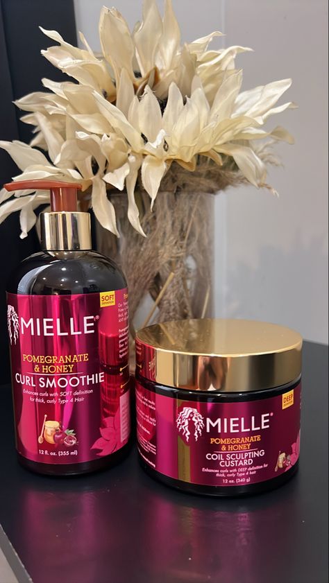 My fav Mielle Product Miele Hair Products, Mielle Pomegranate And Honey, Curly Products, Curl Products, Honey Beauty, Gift Wishlist, Natural Hair Growth Tips, Curly Hair Problems, Hair Set