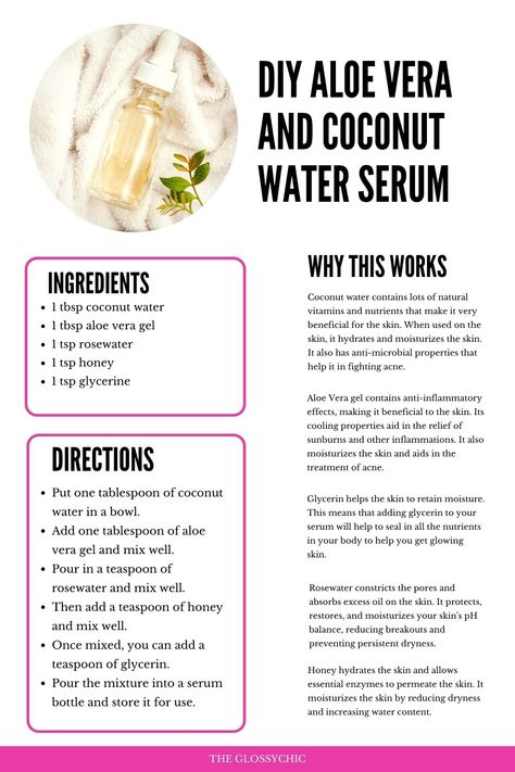 Face Serum At Home, Glass Glowing Skin, Diy Aloe Vera Gel, Serum At Home, Aloe Vera Serum, Face Serum Recipe, Serum For Glowing Skin, Aloe Vera For Face, Diy Soaps