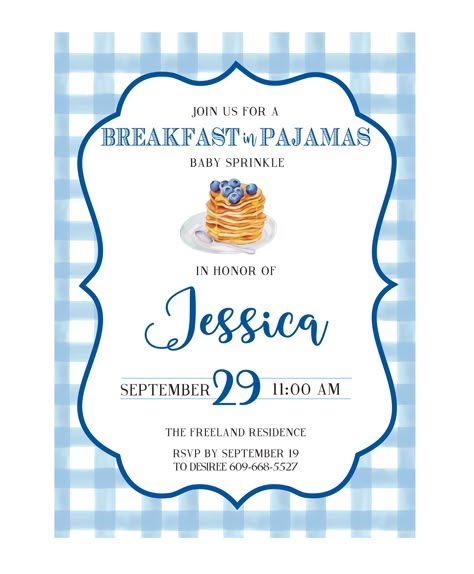 Baby Shower Pajama Party, Pajama Party Baby Shower Ideas, Pj Baby Shower Theme, Pajama Baby Shower Theme, Pajama Baby Shower Ideas, Gingham Watercolor, Baby Boy Sprinkle, Pancakes And Pajamas, Pj Party