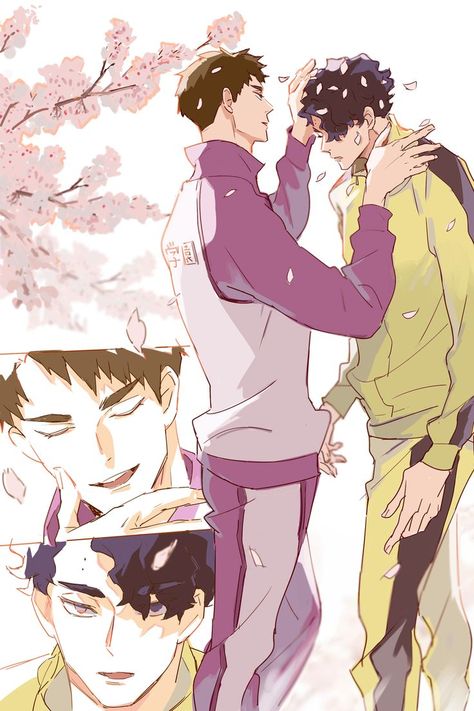 Sakusa Kiyoomi, Ushijima Wakatoshi, Korean Best Friends, Haikyuu Funny, Sakura Flower, Haikyuu Ships, Haikyuu Manga, Haikyuu Fanart, Blue Exorcist