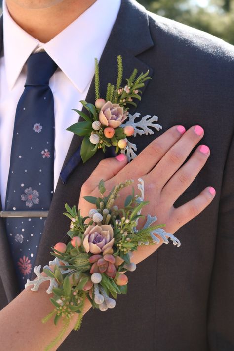 Gold corsage prom