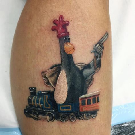 Anime Gaming Cartoon Tattoos on Instagram: “Finished off this tattoo of Feathers McGraw from Wallace and Gromit the other day for my friend @frandirtyape! So much fun!…” Gromit Tattoo, Wallace And Gromit Tattoo, Wallace And Gromit Penguin, Gaming Cartoon, Feathers Mcgraw, Honeycomb Tattoo, Penguin Tattoo, Wallace And Gromit, Close Shave