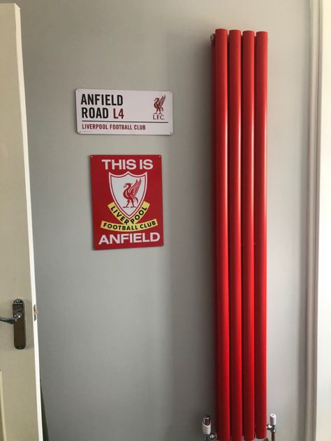 Boys Football Bedroom, Football Room Decor, Liverpool Gifts, Football Rooms, Football Bedroom, Memorabilia Display, Boys Football, Boy Bedroom Design, Boy Bedroom