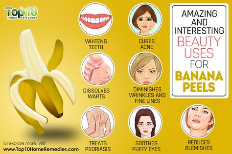 amazing beauty uses of banana peels Uses For Banana Peels, Banana Peel Uses, Banana Uses, Banana Peels, Top 10 Home Remedies, Banana Benefits, Natural Beauty Remedies, Banana Peel, Beauty Remedies