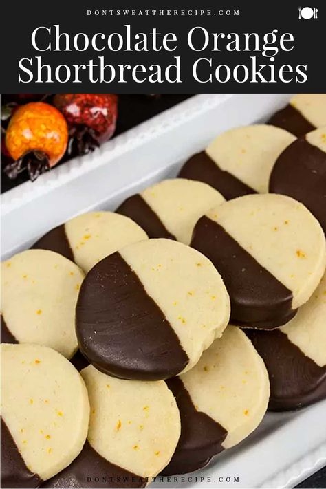 Chocolate Orange Shortbread, Orange Shortbread Cookies, Shortbread Christmas, Orange Shortbread, Chocolate Orange Cookies, Cookies Shortbread, Shortbread Cookies Christmas, Chocolate Dipped Cookies, Chocolate Shortbread Cookies