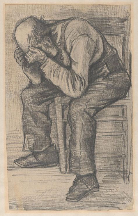 The Exhausted Subject of a Newly Attributed Van Gogh Sketch Embodies All of Us Right Now | Colossal Van Gogh Drawings, Arte Van Gogh, Van Gogh Museum, Van Gogh Paintings, Van Gogh Art, Portrait Sketches, Dutch Artists, Post Impressionists, Drawing People