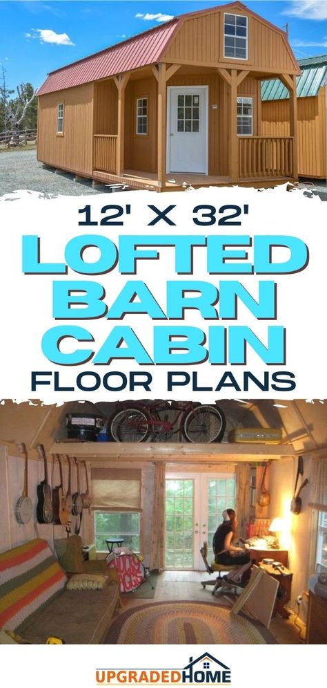 Lofted Barn Cabin, Shed With Loft, Shed Tiny Home, Shed Floor Plans, Small Cabin Plans, Shed House Plans, Shed Cabin, House Plan With Loft, Diy Tiny House