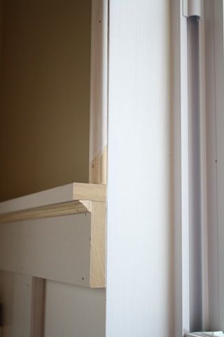 Trim With Shiplap Walls, Board And Batten With Shelf Dining Room, Board And Batten Wall With Ledge, Board And Batten Ledge, Shelf Detail, Board Batten, Thrifty Decor Chick, Shelf Board, Board And Batten Wall