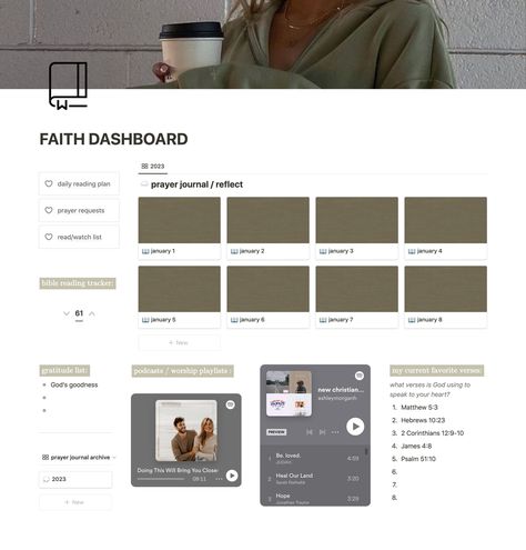 notion template ideas free Relationship Help Quotes, One Year Bible Reading Plan, Spotify Widgets, Best Self Journal, Baby Bible Verses, Year Bible Reading Plan, Bible Study Template, Daily Tracker, One Year Bible