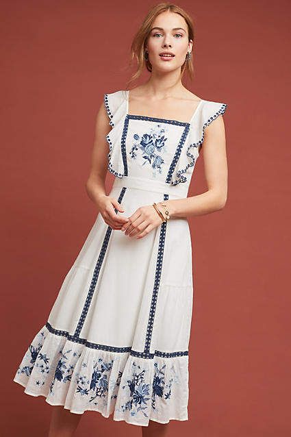 Farm Rio Galatea Embroidered Dress #ad #AnthroFave #AnthroRegistry Anthropologie #Anthropologie #musthave #styleinspiration  #ootd #newarrivals #outfitideas #wishlist #bohostyle #bohooutfit #bohemian Style Salopette, Skirt Maxi, Halloween 2019, Embroidery Fashion, Farm Rio, Embroidery Dress, Lovely Dresses, Anthropologie Dresses, Embroidered Dress