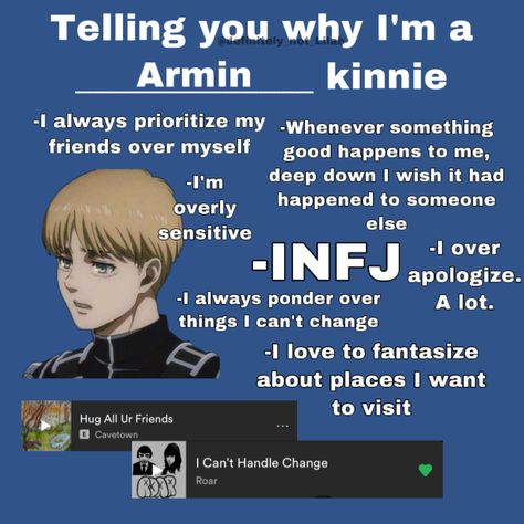 Armin Kinnie Bingo, Armin Kinnie, Head Cannons, Armin Arlert, Anime Head, Deep Down, I Miss Him, Infj, Change Me