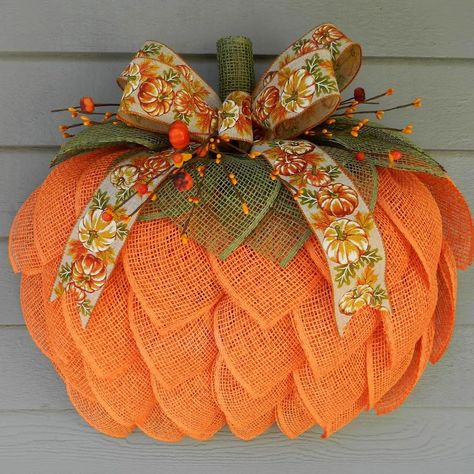 PRICES MAY VARY. 🎃🍁【Charming Autumn Pumpkin Wreath】 Elevate your seasonal decor with our 40cm Autumn Pumpkin Wreath adorned with bows and berries. Its farmhouse-inspired design, reminiscent of a pumpkin, exudes elegance and warmth, making it a perfect addition to your fall, Halloween, Christmas, and Thanksgiving decor. 🎃🍁【High Burlap Material】 Crafted from multiple layers of natural burlap fabric, this autumn pumpkin wreath is soft, full, and resistant to deformation. Its lightweight design Entryway Interior, Bricolage Halloween, Fall Owl, Pumpkin Door Hanger, Pumpkin Door, Pumpkin Stem, Door Entryway, Door Wreaths Fall, Outdoor Wreaths