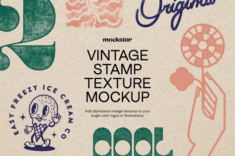 Vintage Stamp Texture for Photoshop by mockstar on @creativemarket Stamp Effect Photoshop, Stamp Effect Illustrator, Texture For Photoshop, Lady Hawk, Stamp Poster, Retro Template, Stamp Texture, Halftone Effect, Mockup Logo