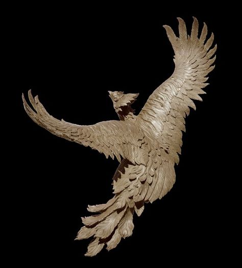 Phoenix Sculpture, Phoenix Statue, Harry Potter References, Phoenix Wings, Aesthetic Art, Koi, Sculpture Art, Phoenix, Fantasy Art