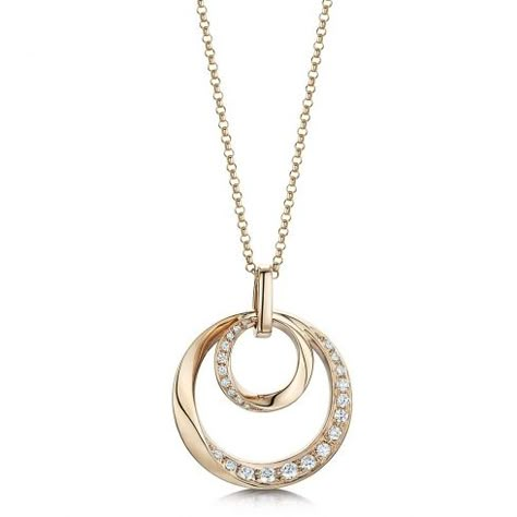 Laings 18ct Rose Gold Double Circle 0.26ct Diamond Pendant Dr Accessories, Diamond Bar Necklace, Gold Bangles For Women, 3d Printed Jewelry, Jewellery Trends, Pendant Diamond, Basic Jewelry, Summer Sunshine, Diamond Pendants