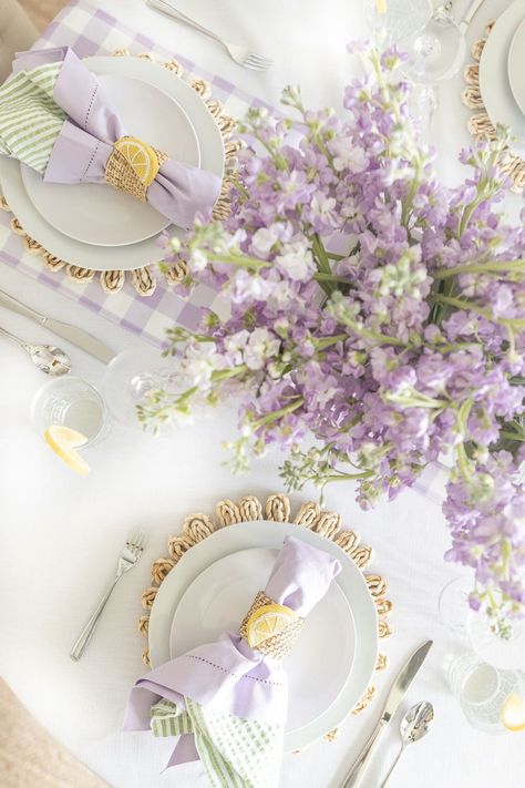 If you need Mother's Day tablescape ideas, blogger Stephanie Ziajka shares a handful of lavender Mother's Day table decor and Mother's Day table setting ideas in today's post on Diary of a Debutante. Click through to read! #mothersday #tablescape #tabledecor #tablesetting Brunch Table Setting Ideas, Lavender Centerpiece, Lavender Centerpieces, Brunch Table Setting, Lavender Cocktail, Table Setting Ideas, Sparkling Cocktail, Mother's Day Brunch, Brunch Table