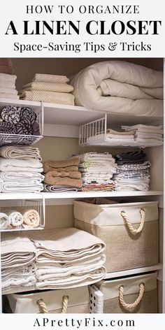 Linen Closet Organization Hallway, Organize A Linen Closet, Linen Closet Makeover, Small Linen Closets, Linen Closet Storage, Organizing Linens, Bathroom Closet Organization, House Organisation, Linen Cupboard