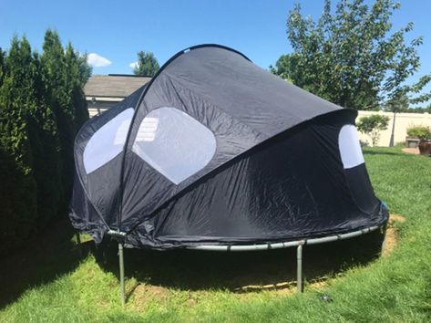 This Tent Cover Turns Your Trampoline Into A Proper Camping Tent Cozy Camping Tent, Trampoline Tent Cover, Trampoline Tent, Cozy Camping, Fun Summer Activities, Shed Homes, Camping Tent, Wooden Spoon, A Guy Who