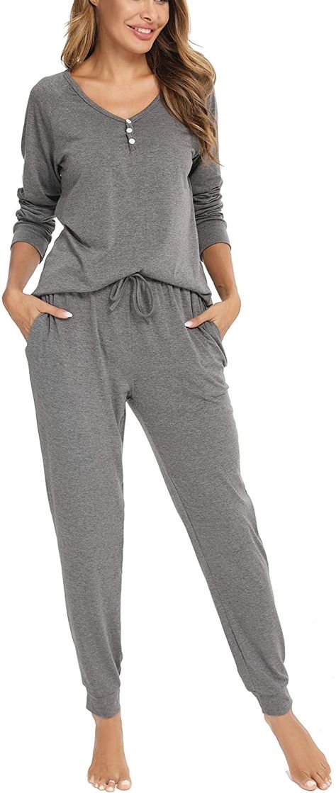 Vlazom Pyjamas Set for Women, Soft Two Pieces Pjs Sets Long Sleeve Stripe Tops and Solid Pants Sleepwear with Pockets: Amazon.co.uk: Clothing Women’s Pyjamas, Winter Pjs Women Pajama Set, Cotton Pyjama Set Women, Women’s Pjs, Winter Pjs Women, Pajamas Women Comfy, Long Sleeve Pjs, Matching Loungewear Set, Ladies Nightwear