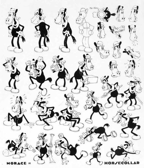 Enjoy a gallery of 100 Original Cartoons Model Sheet from Walt Disney Animation Studio, MGM & more... 1930s Cartoons, Old Cartoon Characters, Character Design Cartoon, Cartoon Style Drawing, Disney Concept Art, Disney Sketches, Model Sheet, Walt Disney Animation Studios, Cartoon Sketches