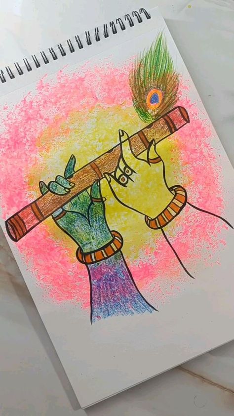 Radhe Krishna Art, Drawing Painting Ideas, Aesthetic Art Drawing, Tutorial Sketch, Holi Drawing, Sketching Tutorial, Diwali Drawing, Pencil Sketches Easy, Canvas Art Painting Abstract