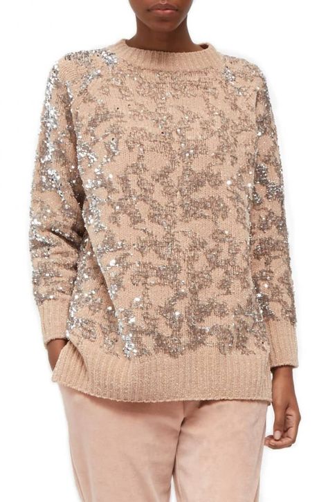 Sequin sweaters for women | 40plusstyle.com Sequin Party Outfit, Sequin Dress Outfit, Sequin Knit, Long Sweaters For Women, Wool Tights, Sequin Sweater, Sweaters Online, Cute Sweaters, Sleeveless Sweater