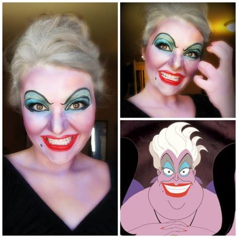 Ursula Halloween Makeup Little Mermaid Makeup, Ursula Makeup, Carnaval Make-up, Make Up Diy, Ursula Costume, Halloween Make-up Looks, Carnaval Costume, Halloween Decor Diy, Halloween Makeup Inspiration