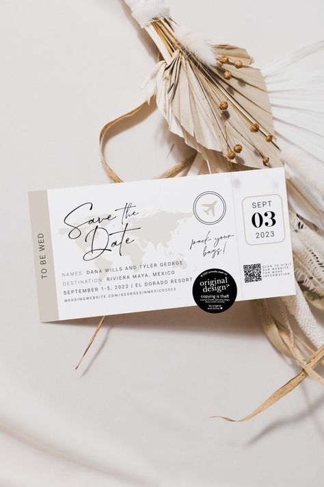 Save The Date Boarding Pass Design, Destination Wedding Bridesmaid Proposal, Save The Date Wedding Digital, Passport Save The Date, Boarding Pass Wedding Invitations, Save The Date Destination Wedding, Boarding Pass Save The Date, Summer Stem Activities, Save The Date Destination