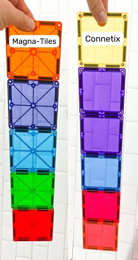 Connetix vs Magna Tiles (Which One Is The Best?) Magna Tile Activities, Magna Tile Storage, Magna Tile Storage Ideas, Magnatile Printables Free, Magnetic Tiles Storage, Magnetic Tile Storage Ideas, Connetix Storage, Magnatile Storage, Magnatiles Printables Free