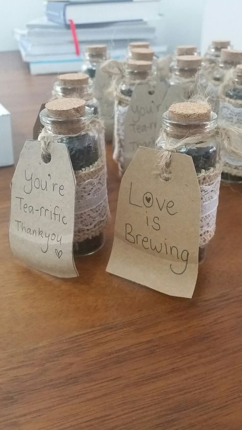 Tea favours for an engagement High Tea party #hightea #Loveisbrewing #tea-riffic High Tea Wedding, Stall Decorations, Party Favor Cups, Tea Wedding, Tea Favors, Tea Riffic, Afternoon Tea Party, Tea Party Favors, High Tea Party