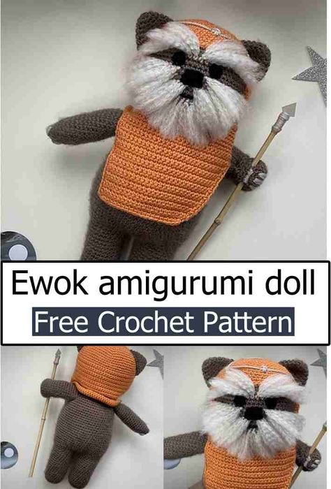 Crochet Ewok amigurumi Master Chief Crochet Pattern, Crochet Ewok Pattern, Ewok Crochet Pattern, Star Trek Amigurumi, Darth Vader Crochet Pattern, Starwars Crochet Free Pattern, Disney Amigurumi Free Pattern, Star Wars Crochet Patterns Free, Crochet Ewok