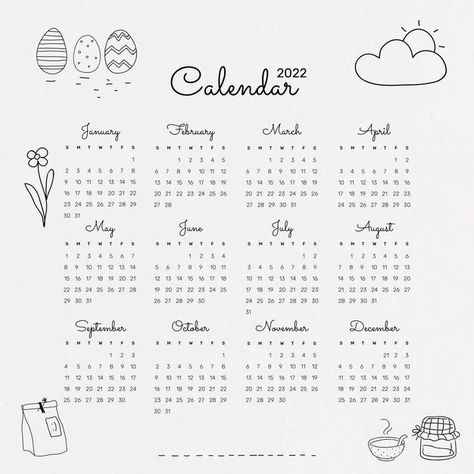 Cute 2022 monthly calendar template, min... | Free Vector #Freepik #freevector #poster #calendar #design #hand-drawn Iphone Wallpaper Vector, December Printable, Calendar Vector, Monthly Calendar Template, Monthly Planner Printable, Planner Printables Free, Psd Template Free, Aesthetic Template, Cute Doodles Drawings