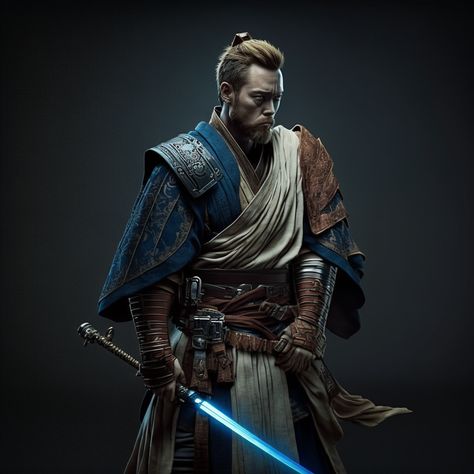 Jedi Ronin, Medieval Jedi, Fantasy Star Wars, Star Wars Viking, Jedi Artwork, Swtor Jedi, Jedi Character Art, Samurai Jedi, Jedi Armor Concept