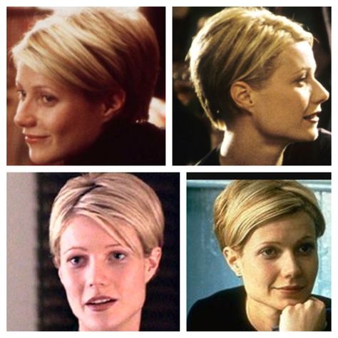 Gwyneth Paltrow Sliding Doors Hair, Gwenyth Paltrow Short Hair, Gwyneth Paltrow 90s Hair, Gwyneth Paltrow Short Hair, Gwenyth Paltrow Hair, Fringe Bob Haircut, Gwyneth Paltrow Hair, Pixie Haircut For Thick Hair, Cool Short Hairstyles