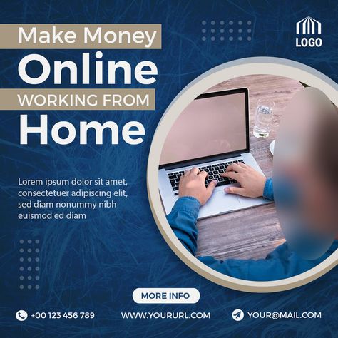 Our Elite Health Online Work Dp, Work From Home Photography, Online Business Poster, Work From Home Logo, Online Work From Home Poster, Work From Home Poster Design, Work From Home Images, Home Social Media Post, Work From Home Poster