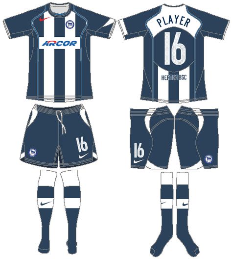 Hertha Berlin | home jersey | 2004-05 Jersey Uniform Design, Soccer Uniforms Design Men, New Football Jersey Designs 2022, Freepik Sports Jersey Design, Concept Jersey Soccer, Germany Football, Football Jersey Outfit, Polo Design, Soccer Uniforms