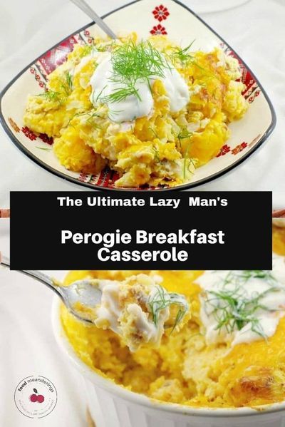 This recipe is the Ultimate Lazy Man's Perogie Breakfast Casserole! Super easy to make with frozen perogies, it's also make- ahead and loaded with yummy Ukrainian breakfast foods like cheese, eggs, dill, sauerkraut, bacon bits and onions! It's the ideal breakfast potluck dish because who doesn't LOVE perogies?! #pierogi #perogie #casserole #breakfast #lazyperogies #perogies #eggs Pierogi Breakfast, Lazy Perogy Casserole, Perogy Casserole, Lazy Pierogi, Perogie Casserole, Ukrainian Dishes, Breakfast Hacks, Breakfast Potluck, Frozen Pierogies