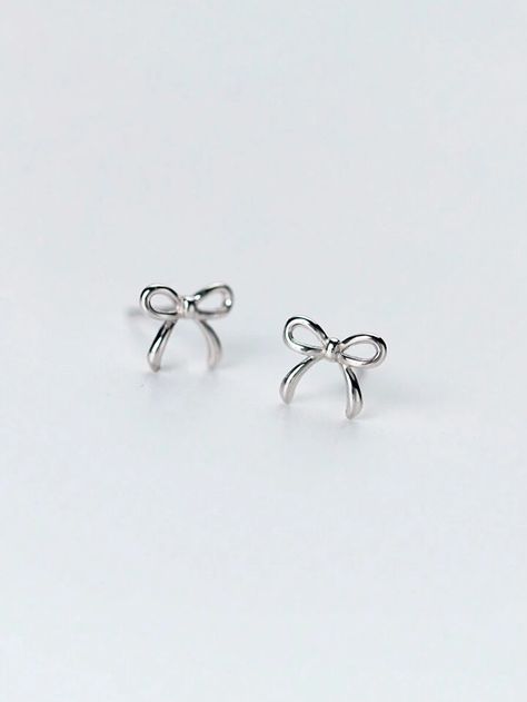 Silver Bow Earrings, Bluey Characters, Fine Studs, Bow Decor, Silver Bow, Bow Earrings, Silver Stud Earrings, Fine Earrings, Earrings Silver