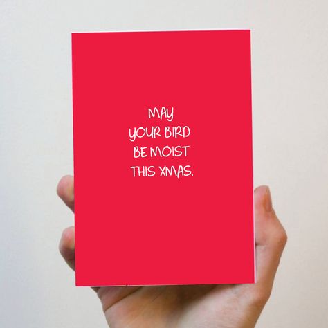 May your bird be moist this Christmas, Card, funny xmas card, Turkey, Meme Card, Christmas Dinner,Navidad Carte,Food Xmas Food, Adult humour xmas card, Card UK, Shop yours now. 💌 WHAT YOU'RE BUYING 💌 - CARD SIZE: 7 x 5 INCHES - Gloss Coated card 324 GSM - Professional print - Blank inside - Envelope 📫 DELIVERY 📫 FREE UK Delivery We dispatch all UK orders on a Second Class delivery. We have a 1 day processing time so you should receive your card in 4 - 5 days. You can upgrade shipping at chec Dirty Christmas Cards, Sarcastic Christmas Cards, Turkey Meme, Funny Xmas Cards, Christmas Card Funny, Sarcastic Christmas, Xmas Food, Xmas Card, Funny Xmas