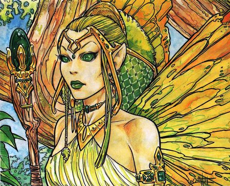 One of Quinton Hoover's best illustrations. Female Elf, Mtg Art, Dnd Art, Magic Art, Magic The Gathering, The Gathering, Science Fiction, Art Nouveau, Fantasy Art