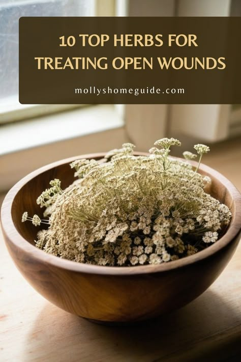 Discover the power of herbal remedies for open wounds and wound healing. Explore the benefits of using calendula tincture, comfrey, yarrow, and other wound healing herbs to promote natural wound care. Herbal creams offer soothing relief while herbal astringents aid in the healing process. Enhance your knowledge of herbal wound care with these effective herbal treatments for wounds. Embrace the wonders of nature's healing properties with calendula for wounds and unlock the potential of herbal wou Wound Healing Herbs, Healing Herbs Medicine, Calendula Tincture, Natural Wound Care, Medicinal Herbs Remedies, Herbal Medicine Cabinet, Herb Tinctures, Herbal Medicine Recipes, Medicinal Herbs Garden