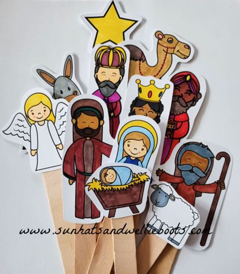 Printable Nativity, Christmas Sunday School, Printable Christmas Decorations, Mobile Craft, Sunday School Crafts For Kids, The Nativity Story, Christmas Decorations For Kids, The Nativity, Nativity Crafts