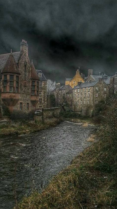 Stormy skies Dean Village in Edinburgh Scotland Honeymoon, Dean Village Edinburgh, Scotland Vacation, Europe On A Budget, Visit Scotland, Voyage Europe, England And Scotland, Edinburgh Scotland, Scotland Travel