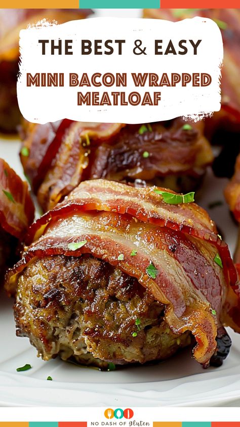 Mini Bacon Wrapped Meatloaf Mini Bacon Wrapped Meatloaf, Bacon Wrapped Mini Meatloaf, Beef And Pork Meatloaf Recipes, Bacon Wrapped Meatloaf Recipes, Bacon Meatloaf Recipes, Meatloaf With Bacon, Bacon Wrapped Meatballs, Mini Meatloaf Recipes, Bacon Meatloaf