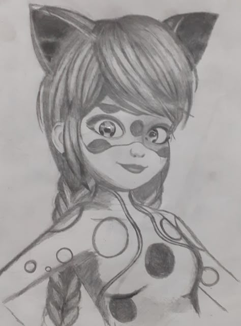 Miraculous Drawing Ideas, How To Draw Miraculous Ladybug, Ladybug Miraculous Drawing, Miraculous Ladybug Sketches, Marinette Sketch, Ladybug And Cat Noir Drawing, Cat Noir Drawing, Miraculous Sketch, Ladybug Drawings