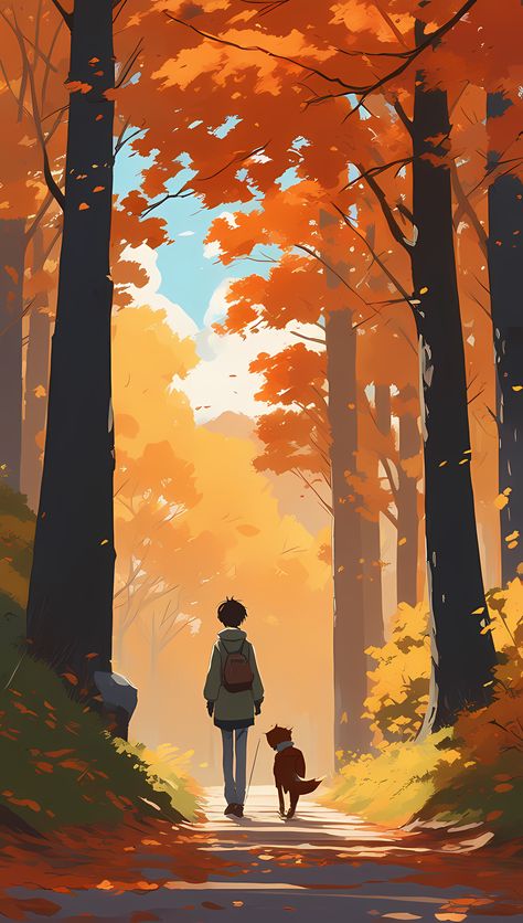 Fall Anime Aesthetic Wallpaper, Anime Fall Aesthetic, Fall Anime Wallpaper, Autumn Aesthetic Drawing, Animated Desktop Wallpaper, Anime Lofi, Fall Aesthetic Wallpaper, Fall Anime, Anime Wallpaper 1920x1080